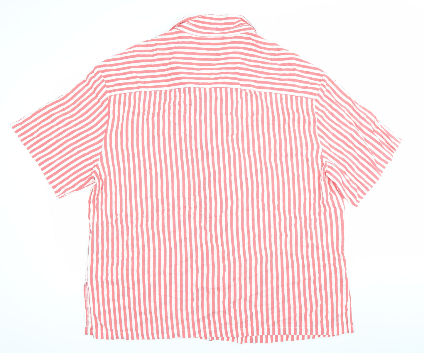 ASOS Men’s Red Striped Short Sleeve Button-Up Shirt XL