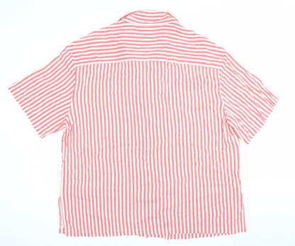 ASOS Men’s Red Striped Short Sleeve Button-Up Shirt XL