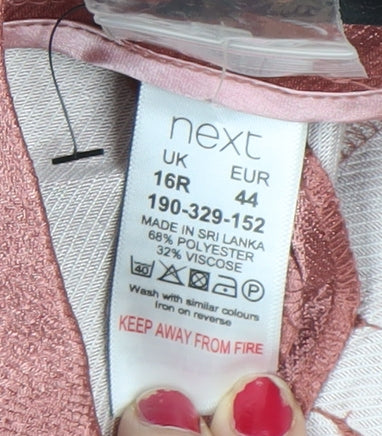 Next Women Pink Satin Straight Leg Formal Trousers Size 16