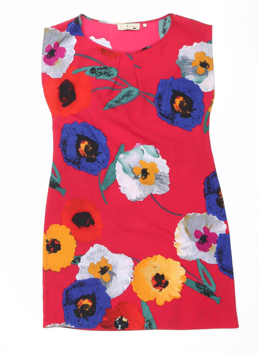 Billie & Blossom Women’s Red Floral Shift Dress Size 12 Knee Length
