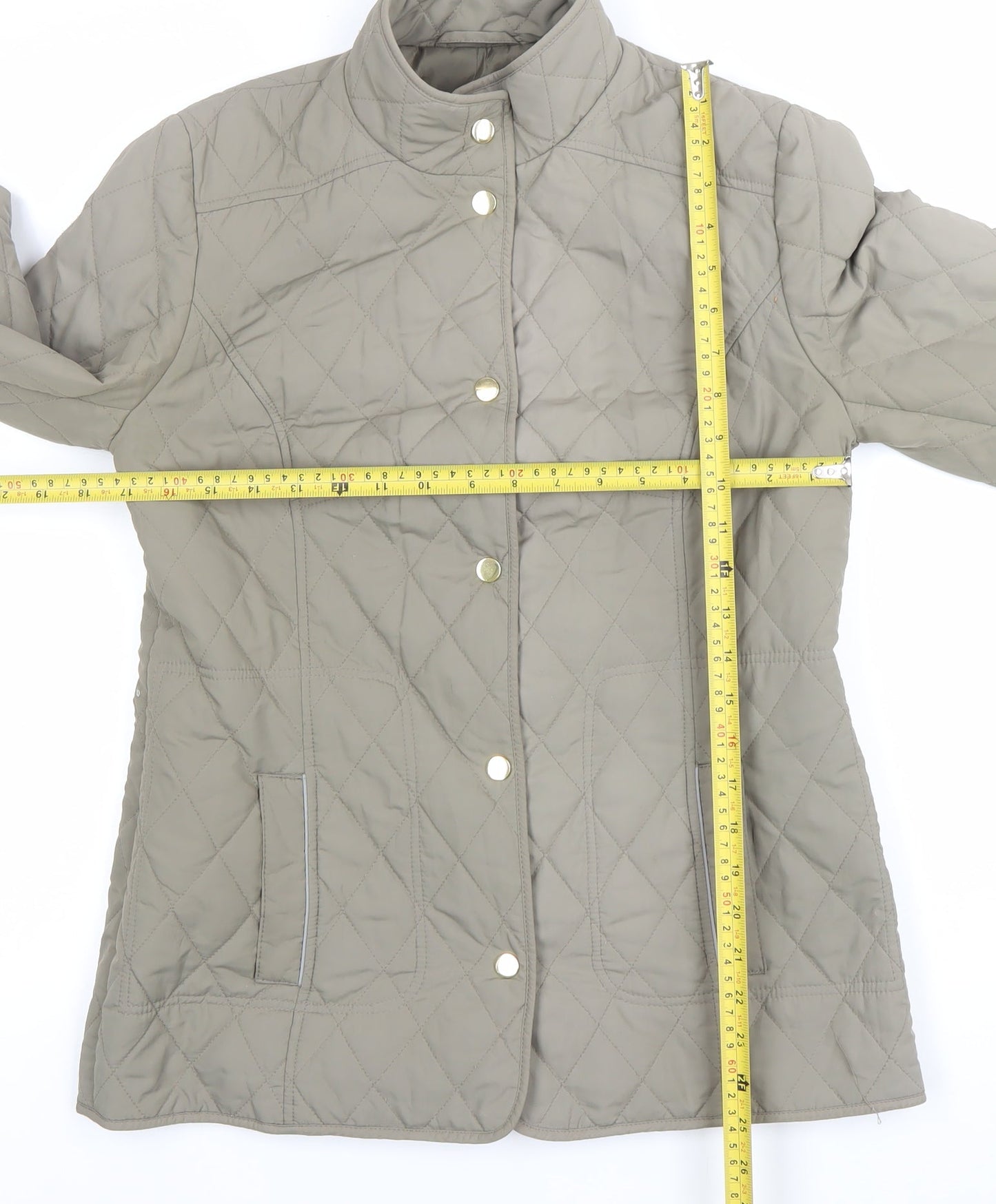 Womens UK Size 8 Marks and Spencer Beige Quilted Coat