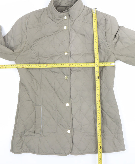 Womens UK Size 8 Marks and Spencer Beige Quilted Coat