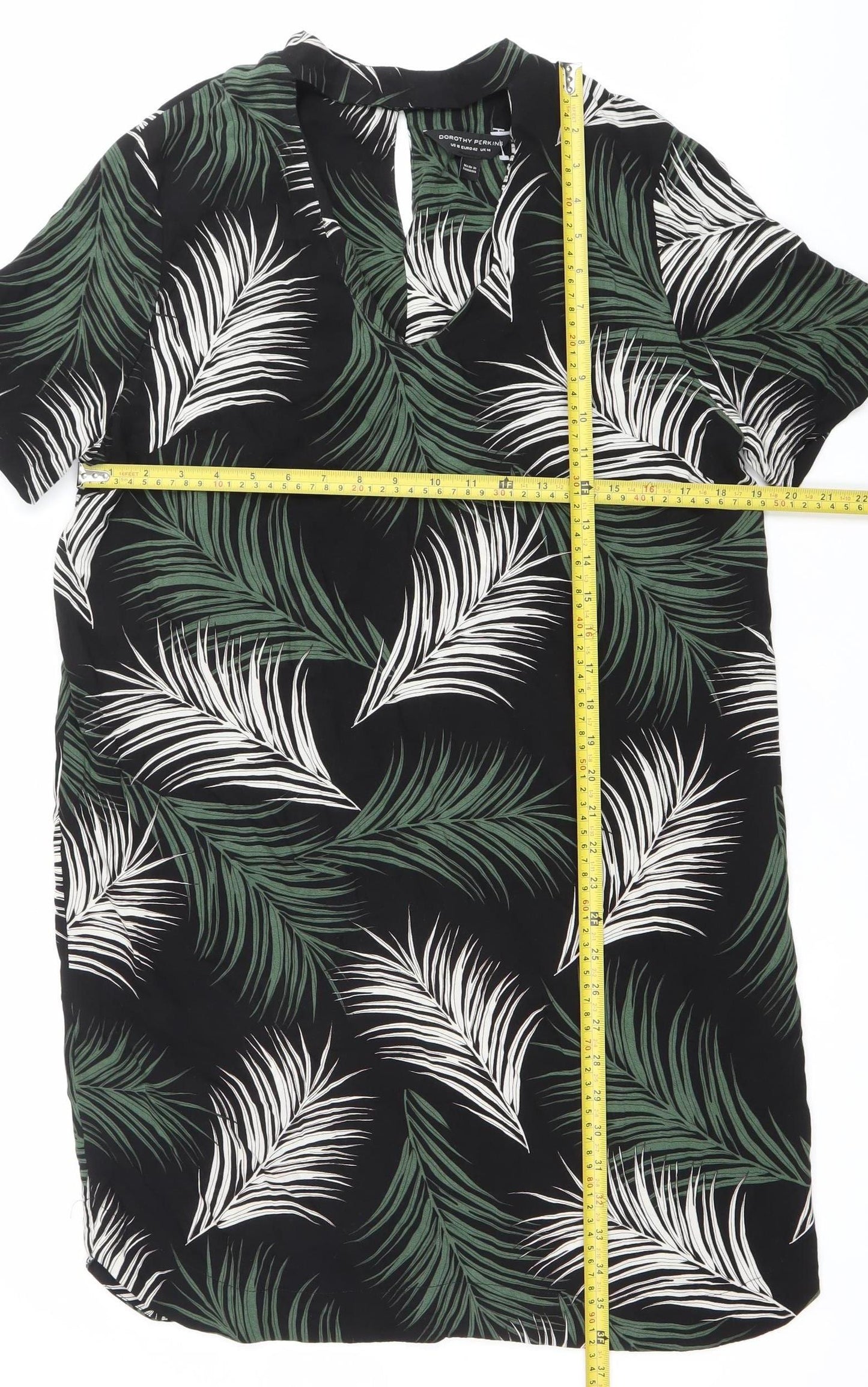 Womens UK Size 14 Dorothy Perkins Black Tunic Blouse
