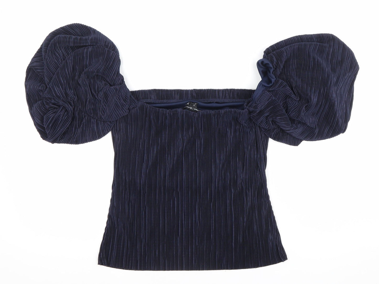 River Island Women’s Blue Puff Sleeve Off Shoulder Blouse Size 10