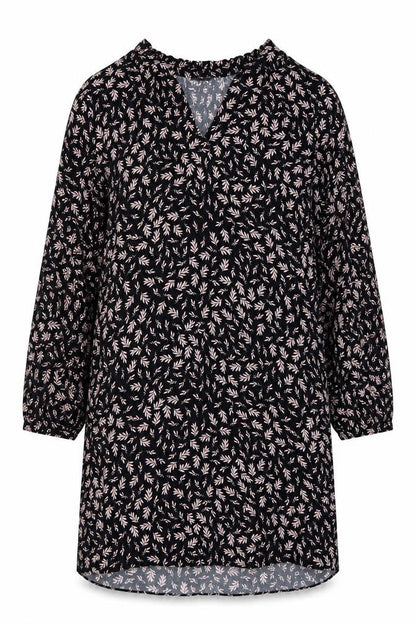 Wallis Women's Black Floral Shift Dress Size 12 Long Sleeve