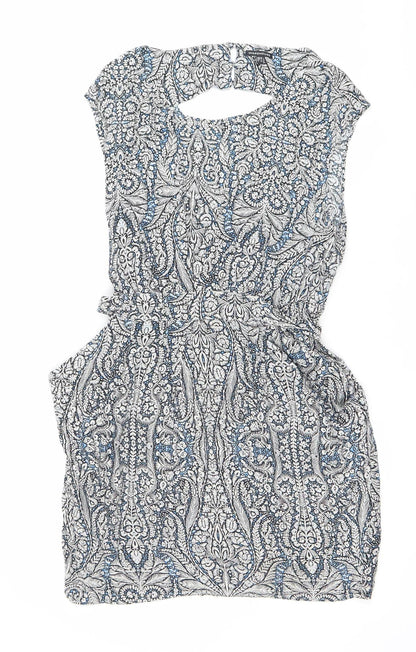 Warehouse Womens Multicoloured Paisley Strapless Bodycon Dress Size 12