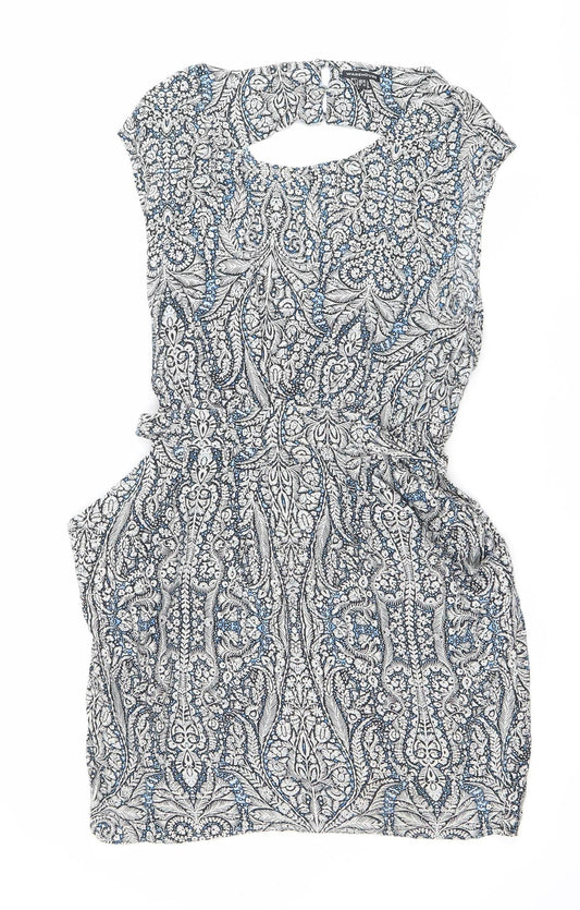 Warehouse Womens Multicoloured Paisley Strapless Bodycon Dress Size 12