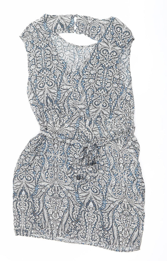 Warehouse Womens Multicoloured Paisley Strapless Bodycon Dress Size 12