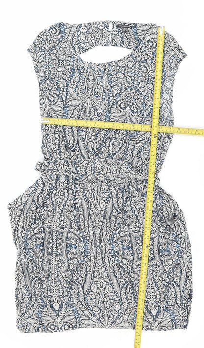 Warehouse Womens Multicoloured Paisley Strapless Bodycon Dress Size 12