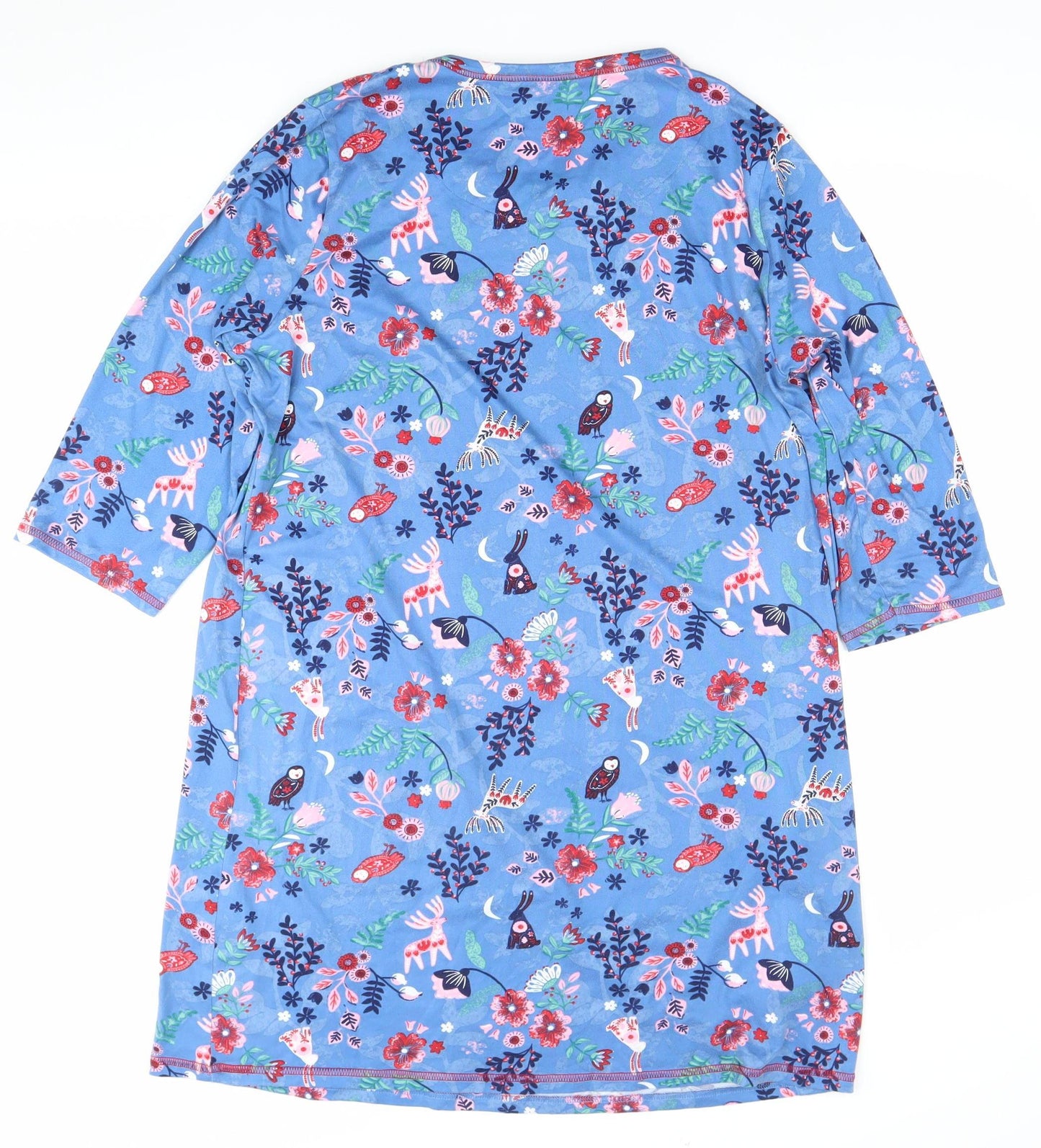 Isle Women’s Blue Floral Animal Print Shift Dress Size 10-12