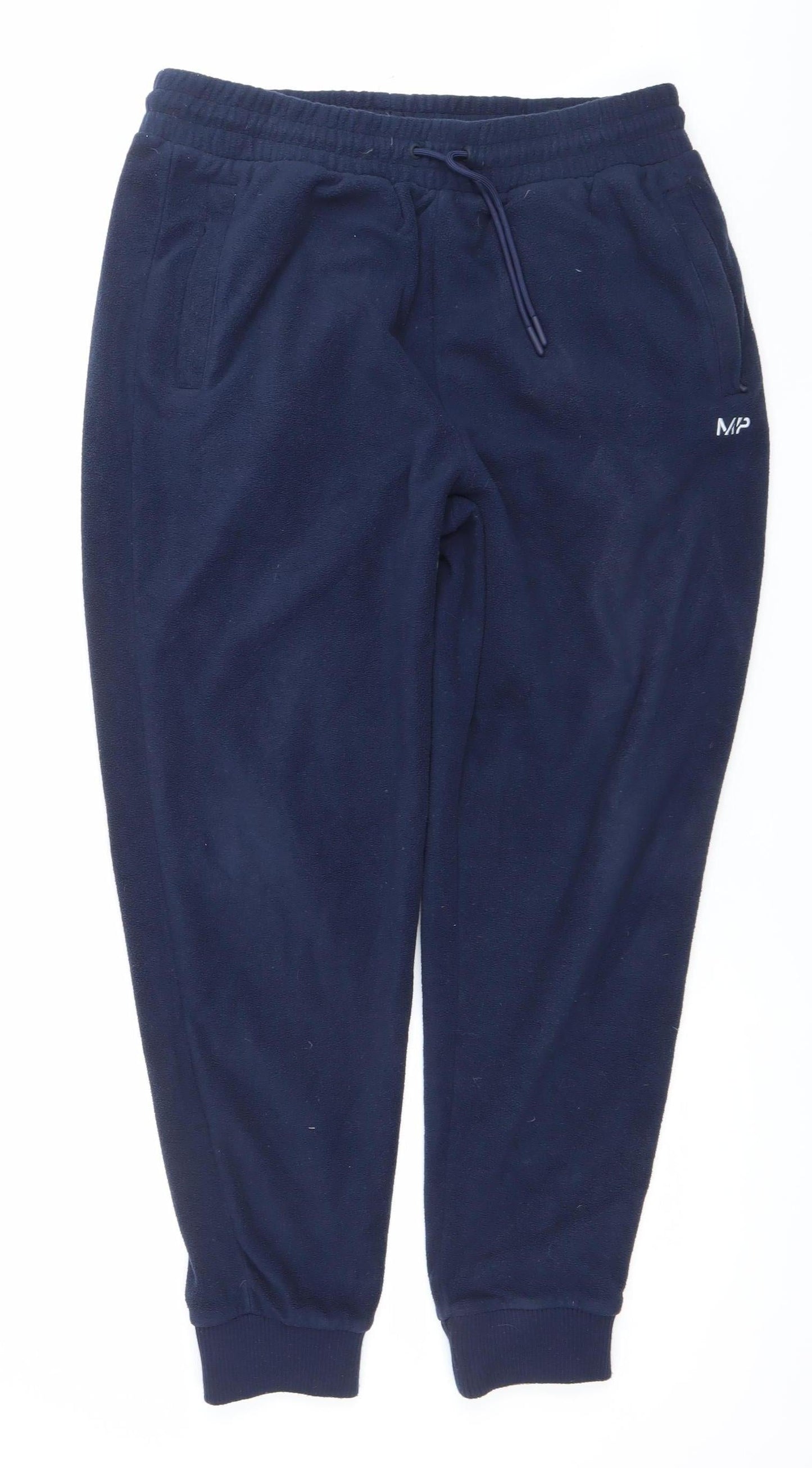 MP Men’s Blue Jogger Sweatpants L Fleece Activewear Trousers