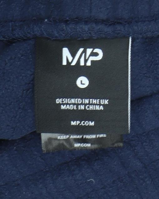 MP Men’s Blue Jogger Sweatpants L Fleece Activewear Trousers