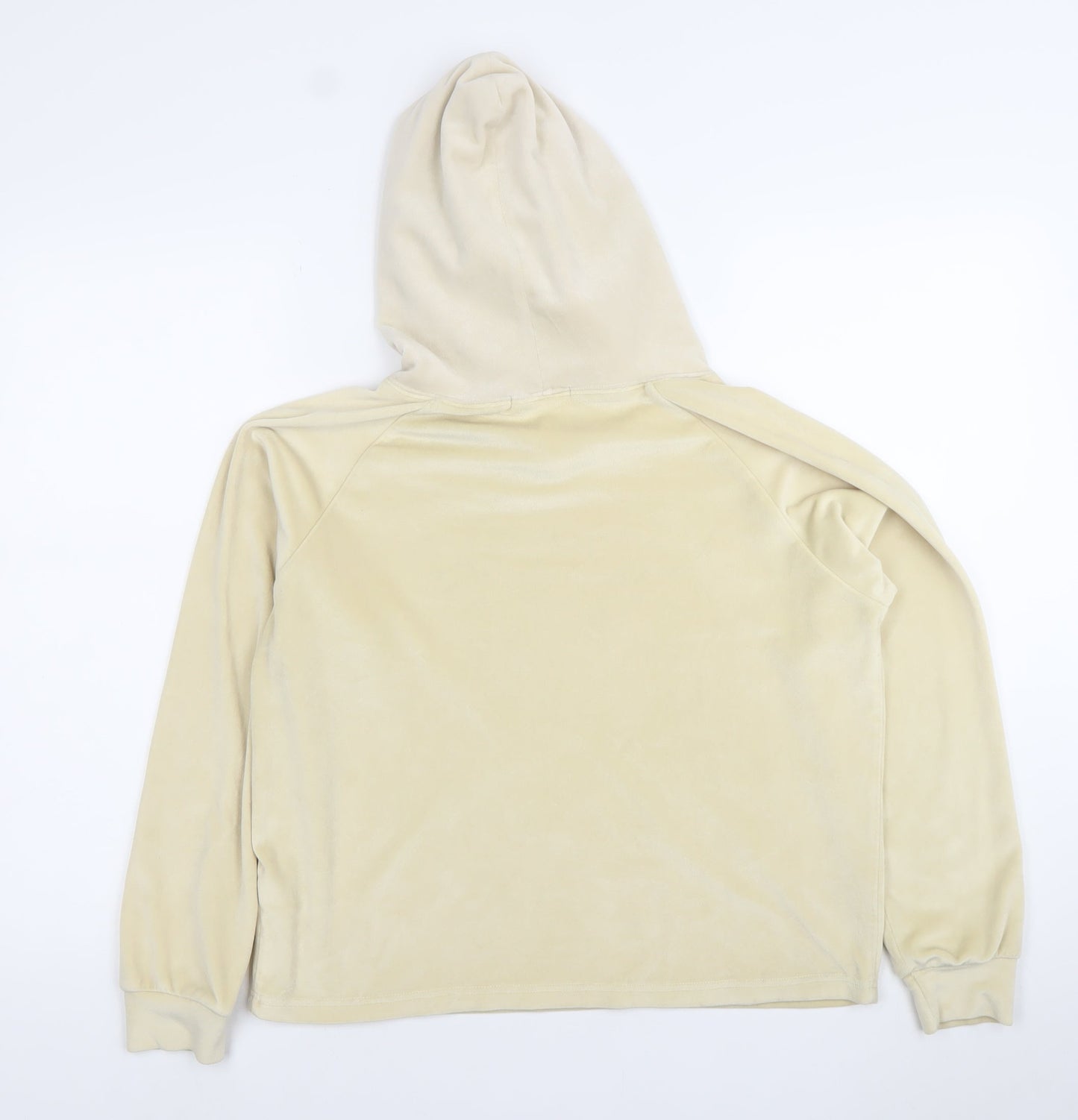 JCL Women’s Beige Velour Hoodie S/M Long Sleeve Pullover