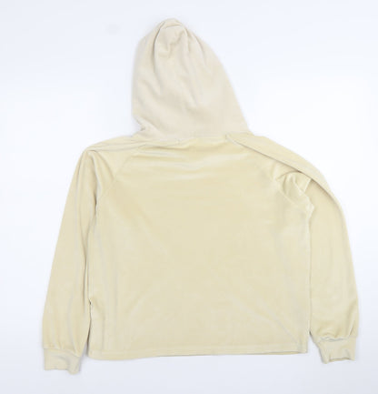 JCL Women’s Beige Velour Hoodie S/M Long Sleeve Pullover