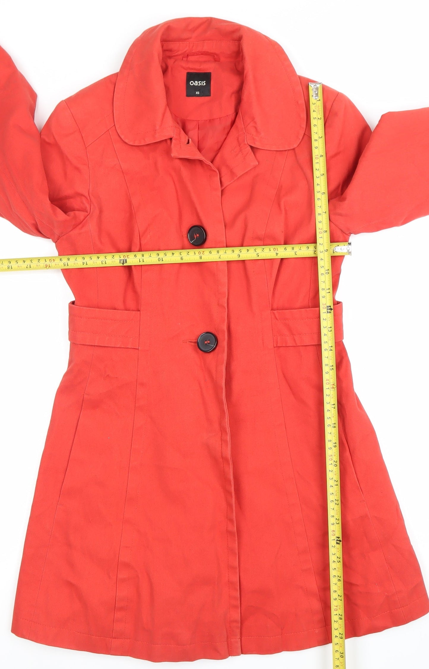 Womens UK Size XS Oasis Red Trench Coat