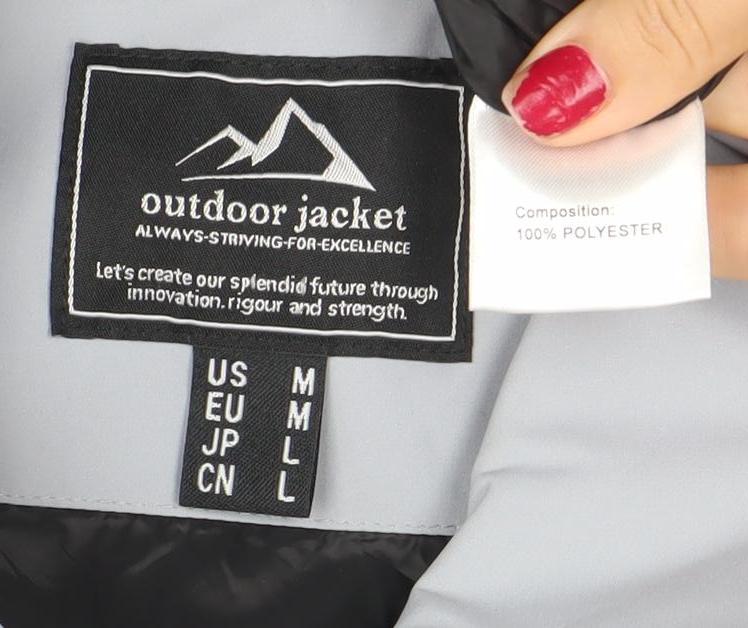 Mens UK Size L Outdoor Jacket Grey Basic Jacket