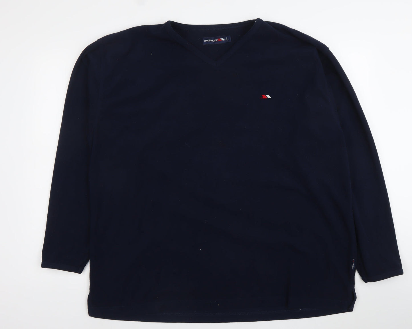 Trespass Men’s Blue Fleece Sweatshirt L V-Neck Pullover