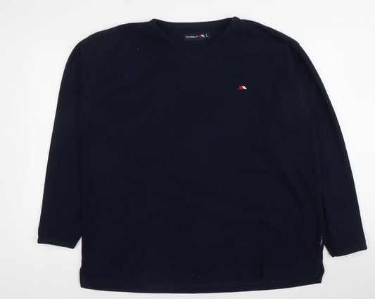 Trespass Men’s Blue Fleece Sweatshirt L V-Neck Pullover