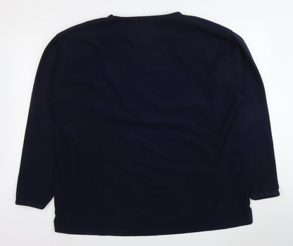 Trespass Men’s Blue Fleece Sweatshirt L V-Neck Pullover