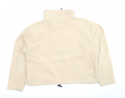 Blue Rinse Women’s Beige Fleece Sweatshirt L 1/2 Zip Pullover