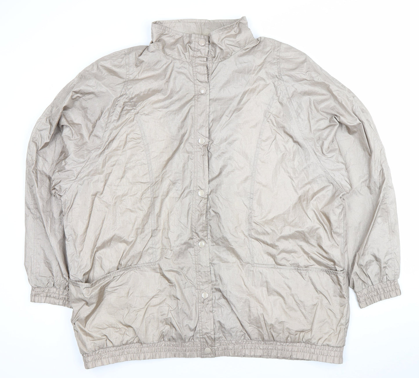 Haband Womens Plus Size 20 Beige Windbreaker Jacket Casual Nylon