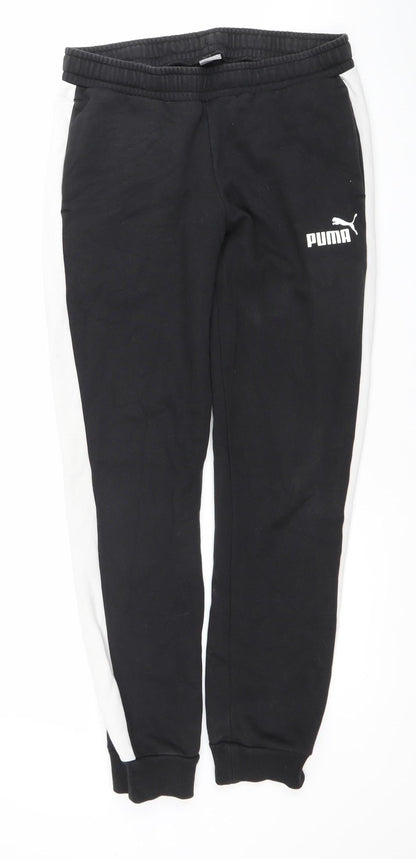 Puma Men Black Joggers M Tapered Colourblock Elastic Waist Sportswear