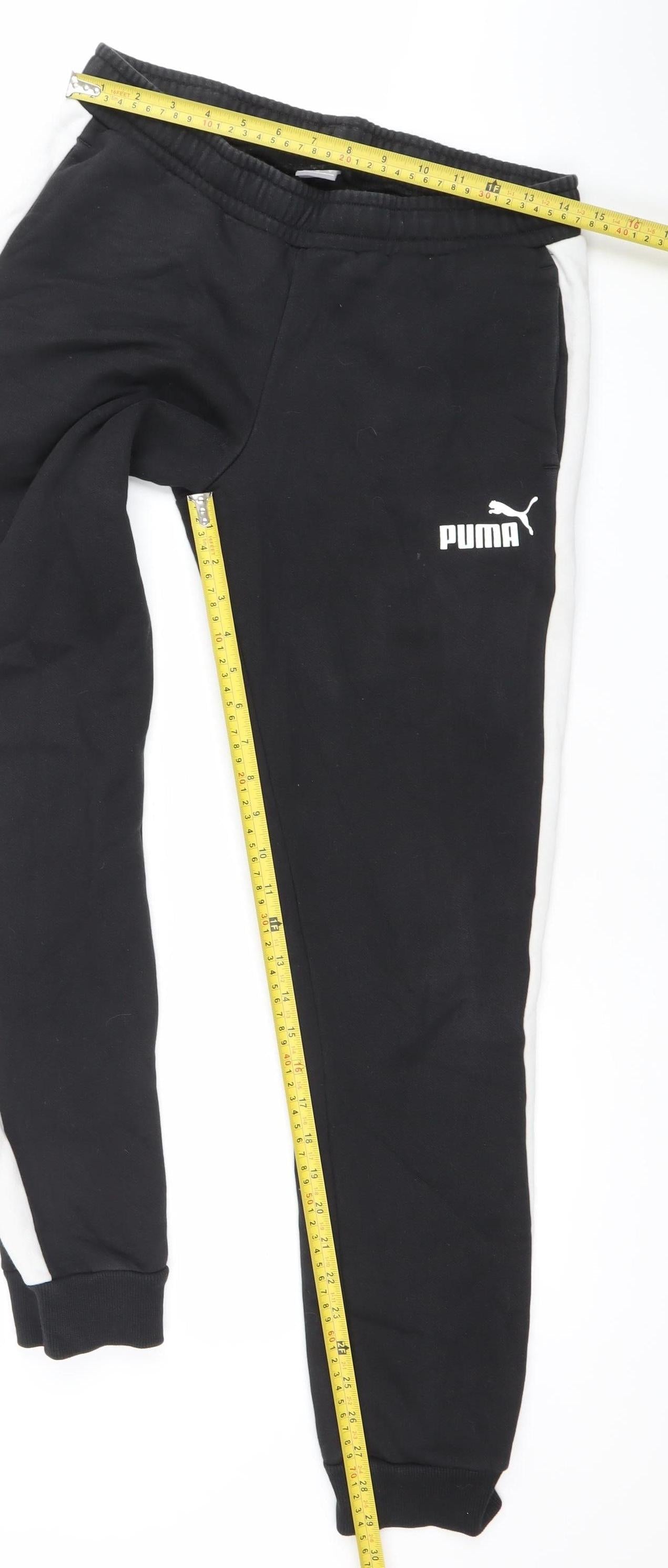Puma Men Black Joggers M Tapered Colourblock Elastic Waist Sportswear