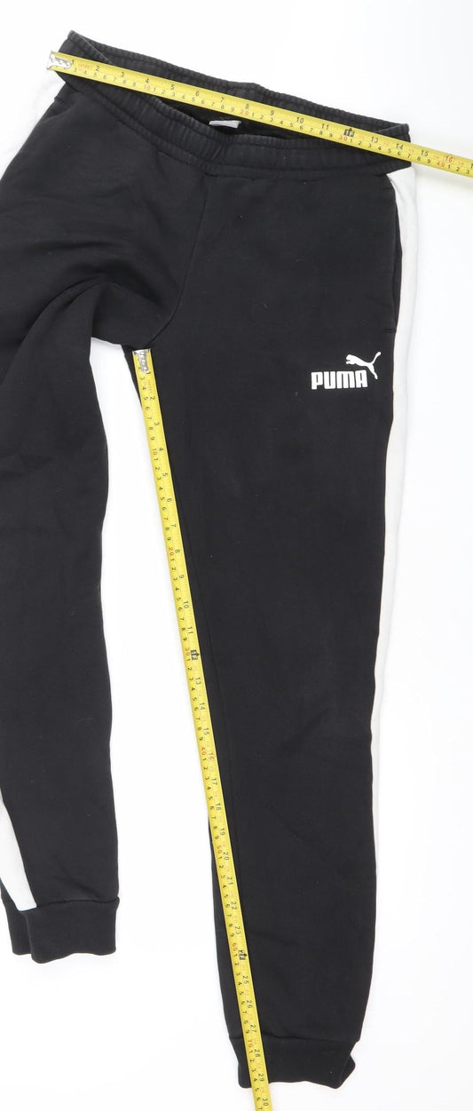 Puma Men Black Joggers M Tapered Colourblock Elastic Waist Sportswear