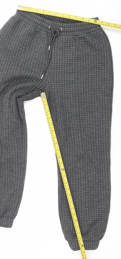 Bershka Men Grey Knit Jogger Trousers Size S Elastic Waist