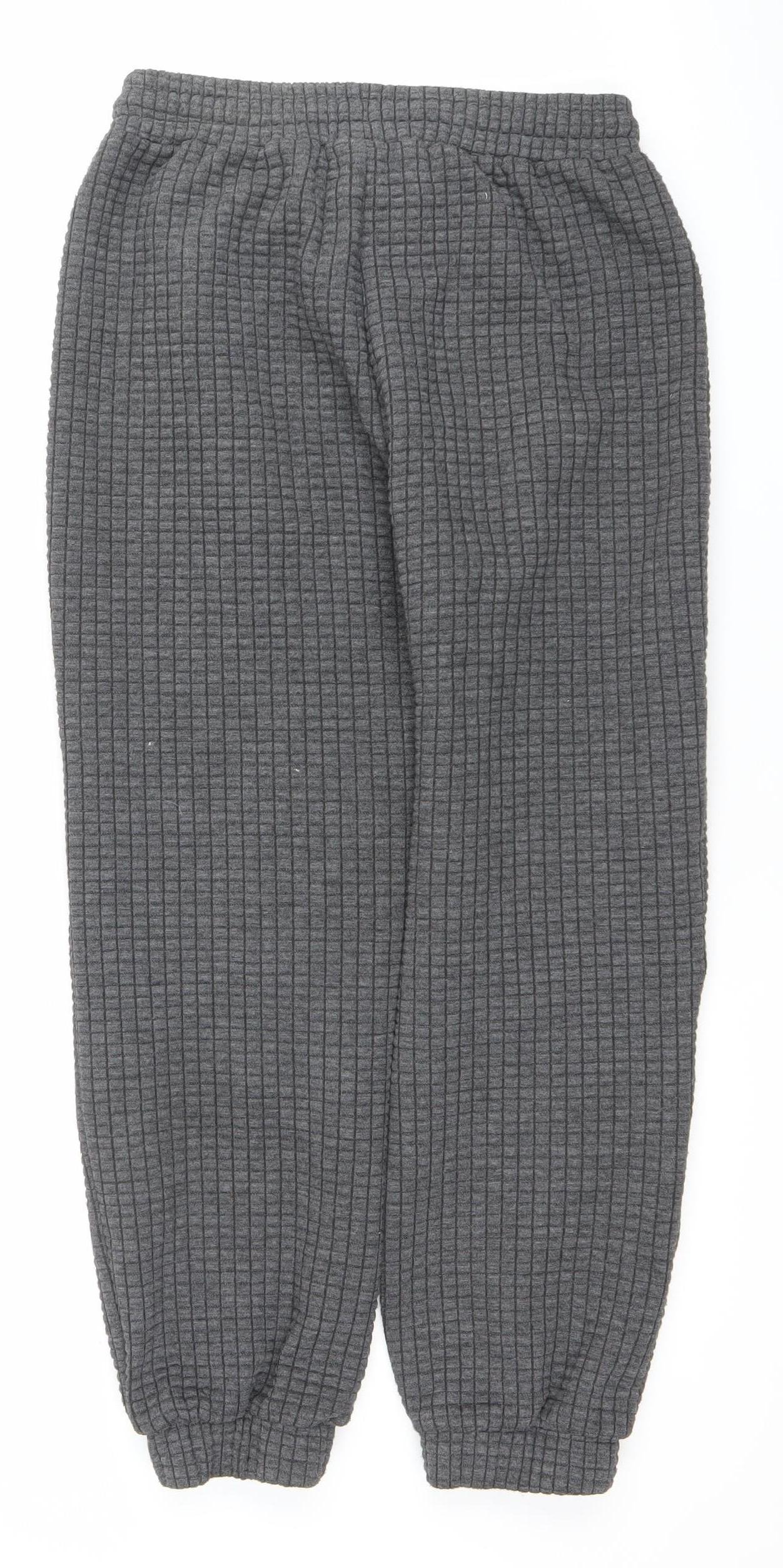 Bershka Men Grey Knit Jogger Trousers Size S Elastic Waist