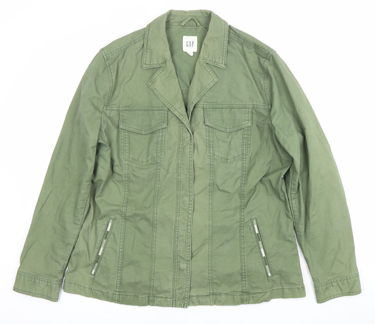 GAP Women’s Green Cotton Twill Military Jacket XL