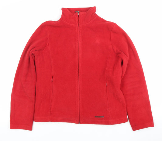 Maine New England Womens Red Fleece Jacket Size 12 Full Zip