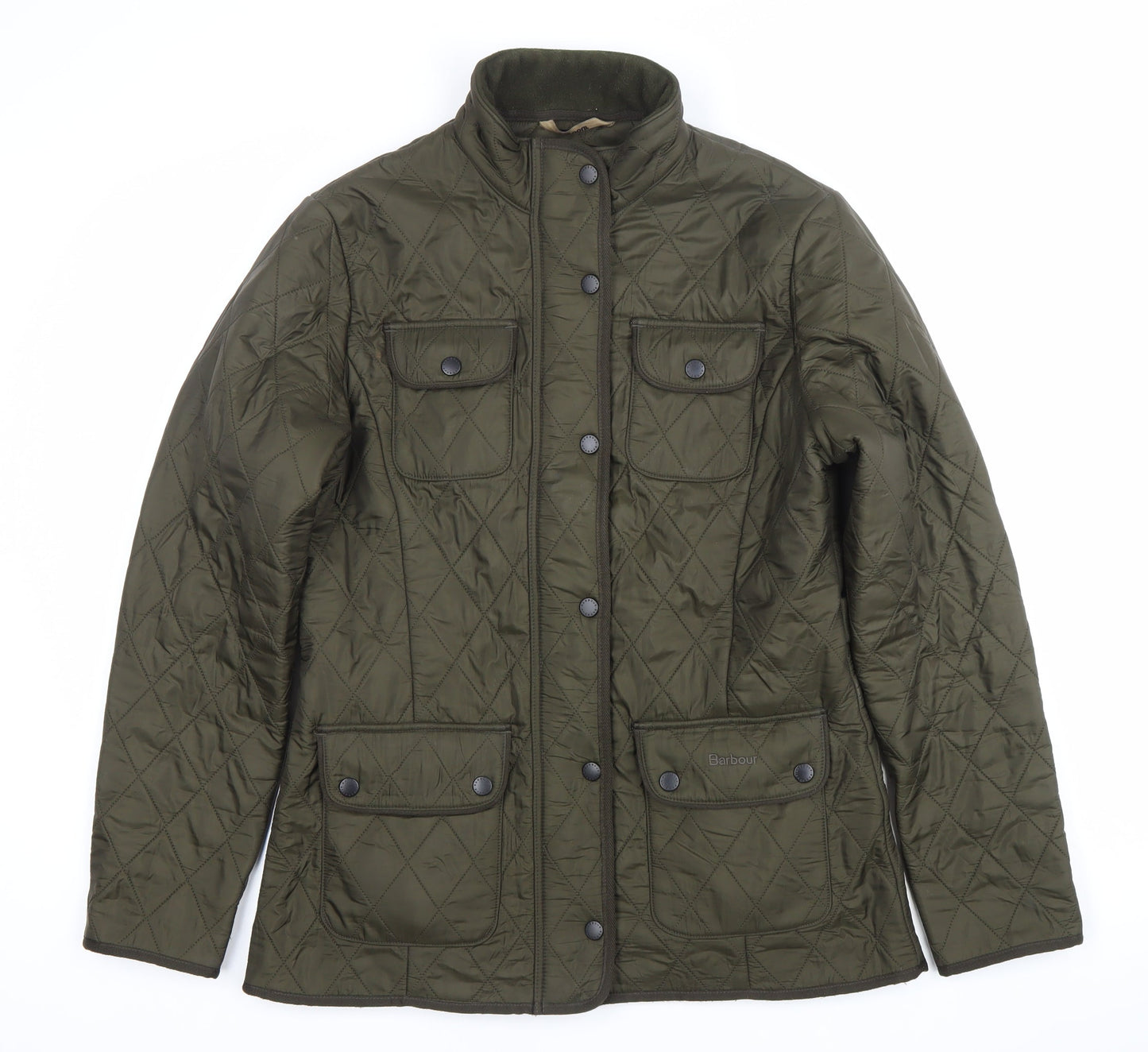 Barbour Womens Green Quilted Mid-Length Jacket Coat Size 10