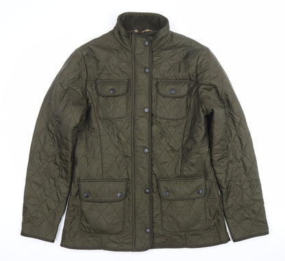Barbour Womens Green Quilted Mid-Length Jacket Coat Size 10