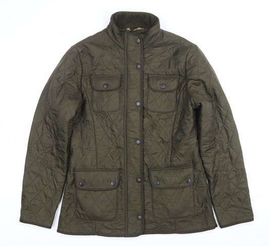 Barbour Womens Green Quilted Mid-Length Jacket Coat Size 10