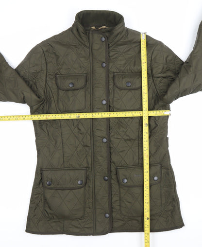 Barbour Womens Green Quilted Mid-Length Jacket Coat Size 10