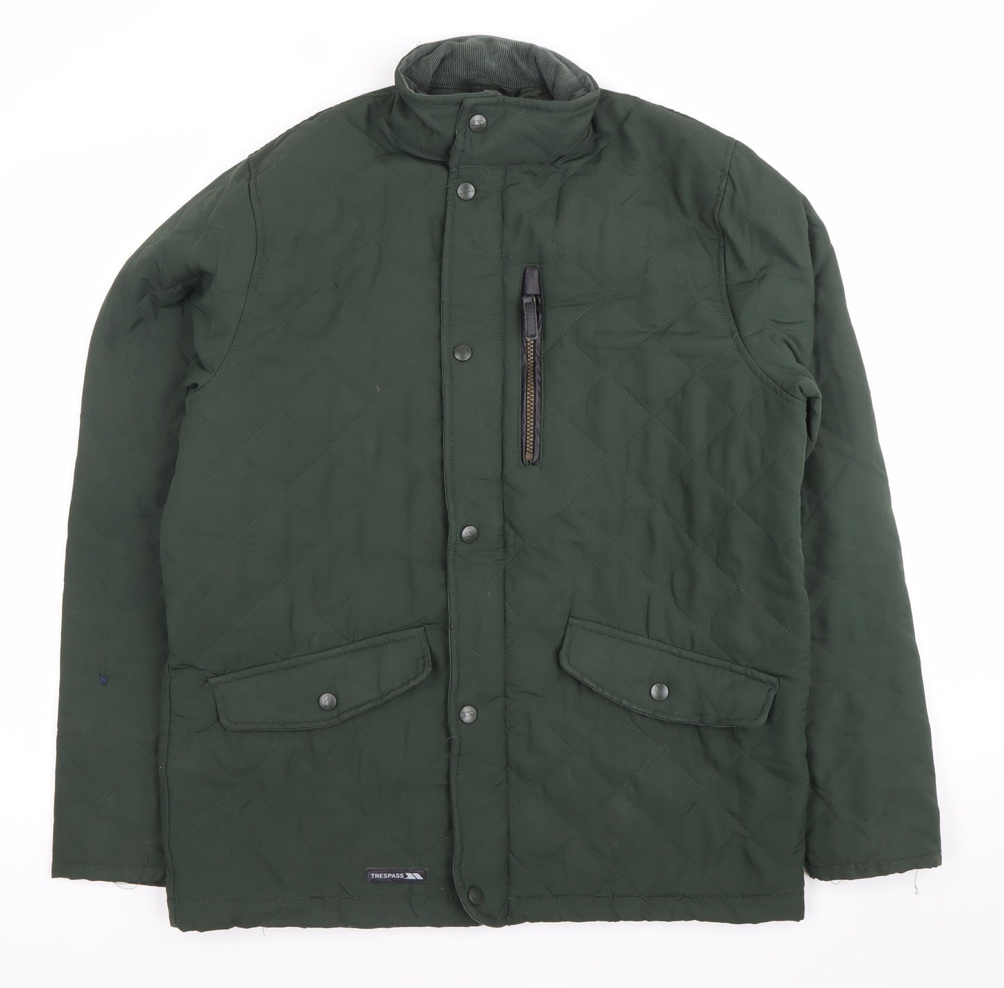 Mens UK Size S Trespass Green Quilted Coat