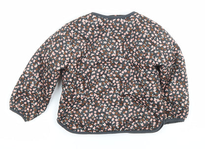 H&M Girls Multicoloured Floral Quilted Jacket Size 3 Years Padded