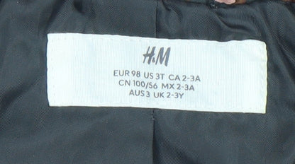 H&M Girls Multicoloured Floral Quilted Jacket Size 3 Years Padded