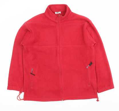 FM Jeans Women Red Fleece Full Zip Casual Jacket Size M
