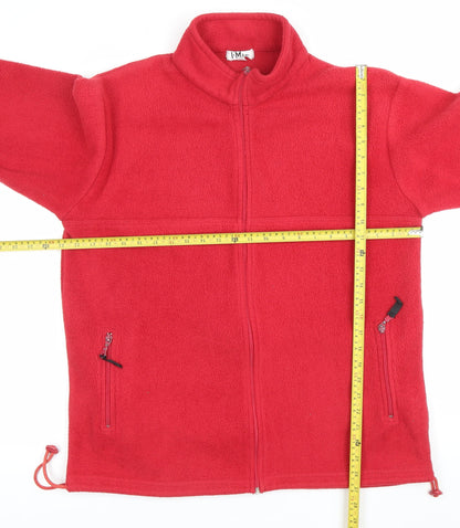 FM Jeans Women Red Fleece Full Zip Casual Jacket Size M