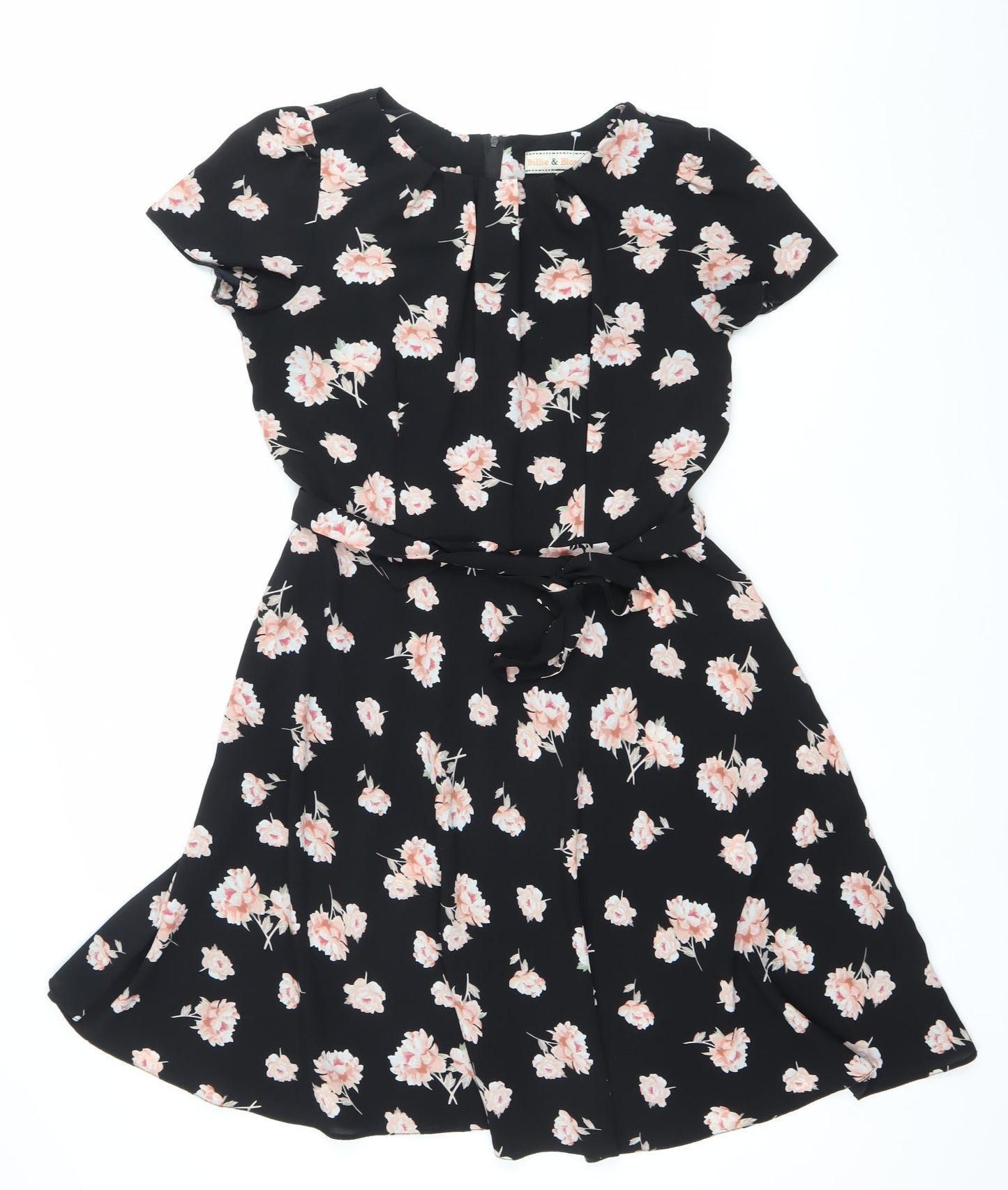 Dorothy Perkins Women’s Black Floral Wrap Dress Size 12 Knee Length