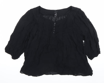 Womens UK Size 16 NEXT Black Tunic Blouse