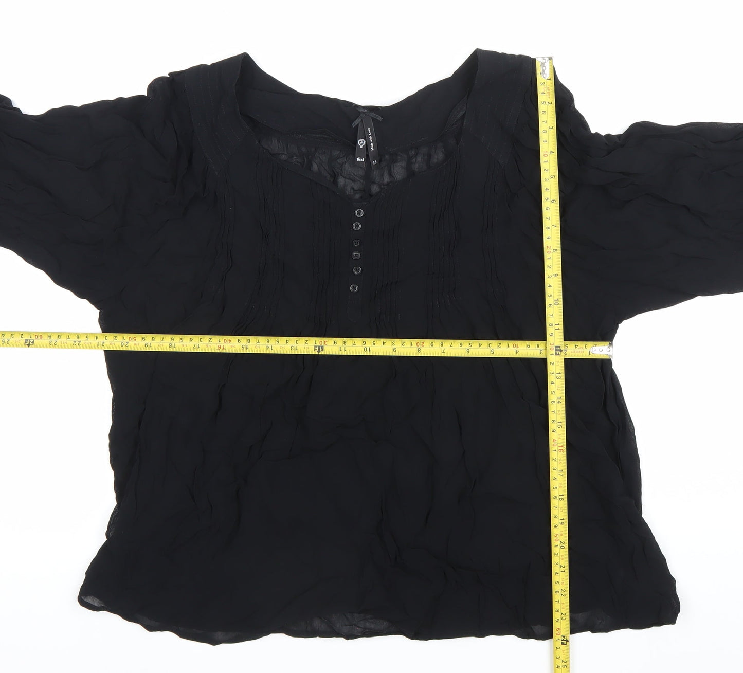 Womens UK Size 16 NEXT Black Tunic Blouse