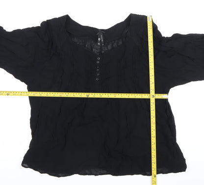 Womens UK Size 16 NEXT Black Tunic Blouse