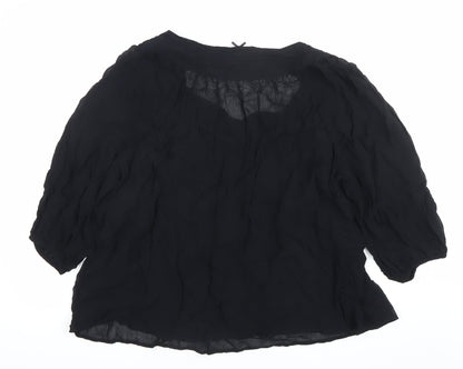 Womens UK Size 16 NEXT Black Tunic Blouse