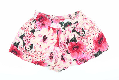 Next Womens Multicoloured Floral Viscose Culotte Shorts Size 14
