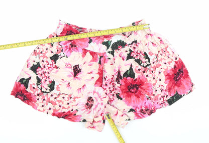 Next Womens Multicoloured Floral Viscose Culotte Shorts Size 14