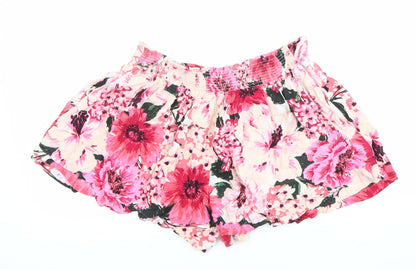 Next Womens Multicoloured Floral Viscose Culotte Shorts Size 14