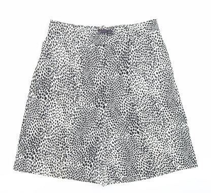 Marks and Spencer Women Black Animal Print Chino Shorts Size 12